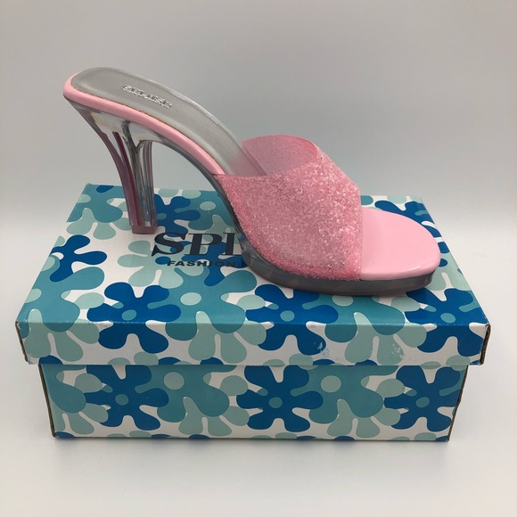 Splash Shoes Splash Pink Glitter Jelly Vintage Open Toe Sandals